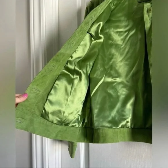 Green Suede Women's Jacket - Picture 4 of 7